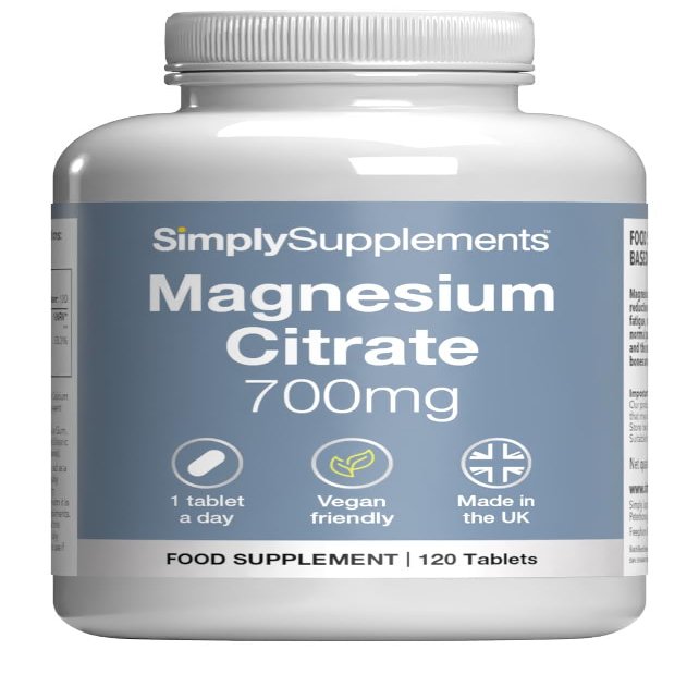 Magnesium Citrate 700mg | 120 Tablets | Made in the UK
