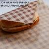 100 PCS Greaseproof Paper Sheets, 30x30CM Coffee Grid Sandwich Papers Wrap, Burger Wrapping Sheet, Non-Stick BBQ Food Basket Liners, Deli Wrappers for Bread, Cheese, Butter, Toasts and Burrito view 3