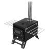 AHIOJEGX Sauna Stoves Outdoor Camping Wood-burning Stove Stainless Steel Foldable Heater Firewood Burner With Tent Fire Window Campfire Cooking Tool