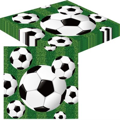 20pcs Football Soccer Paper Serviettes Napkins,Green Luncheon Napkins Tea Party Napkins Decor,Disposable Party Serviettes Tissue Table Decorative for Picnics,Tea Parties,Birthday,Wedding Decor