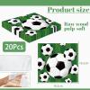 20pcs Football Soccer Paper Serviettes Napkins,Green Luncheon Napkins Tea Party Napkins Decor,Disposable Party Serviettes Tissue Table Decorative for Picnics,Tea Parties,Birthday,Wedding Decor view 2