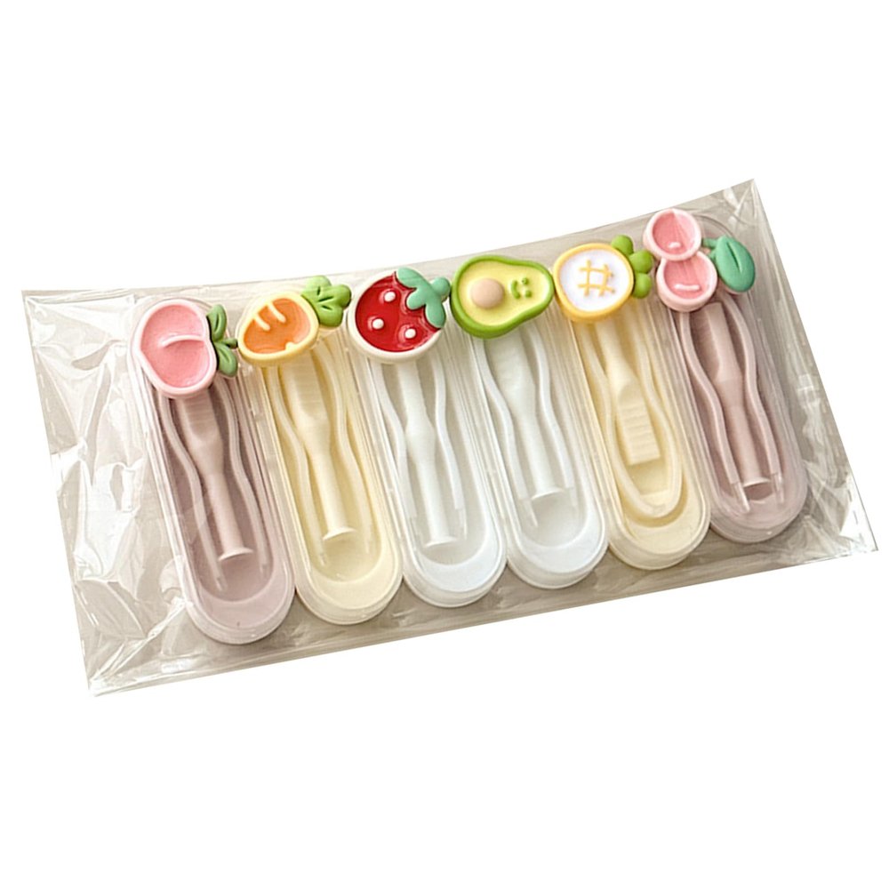 6Pieces Lenses Applicator Kits with Tweezers and Wearing Stick for Hygienic Application Travel Friendly Tool Case
