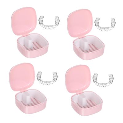 Ipetboom 4pcs Box Retainer Case Retainer Bathing Box Lidded Travel Storage Case for Braces
