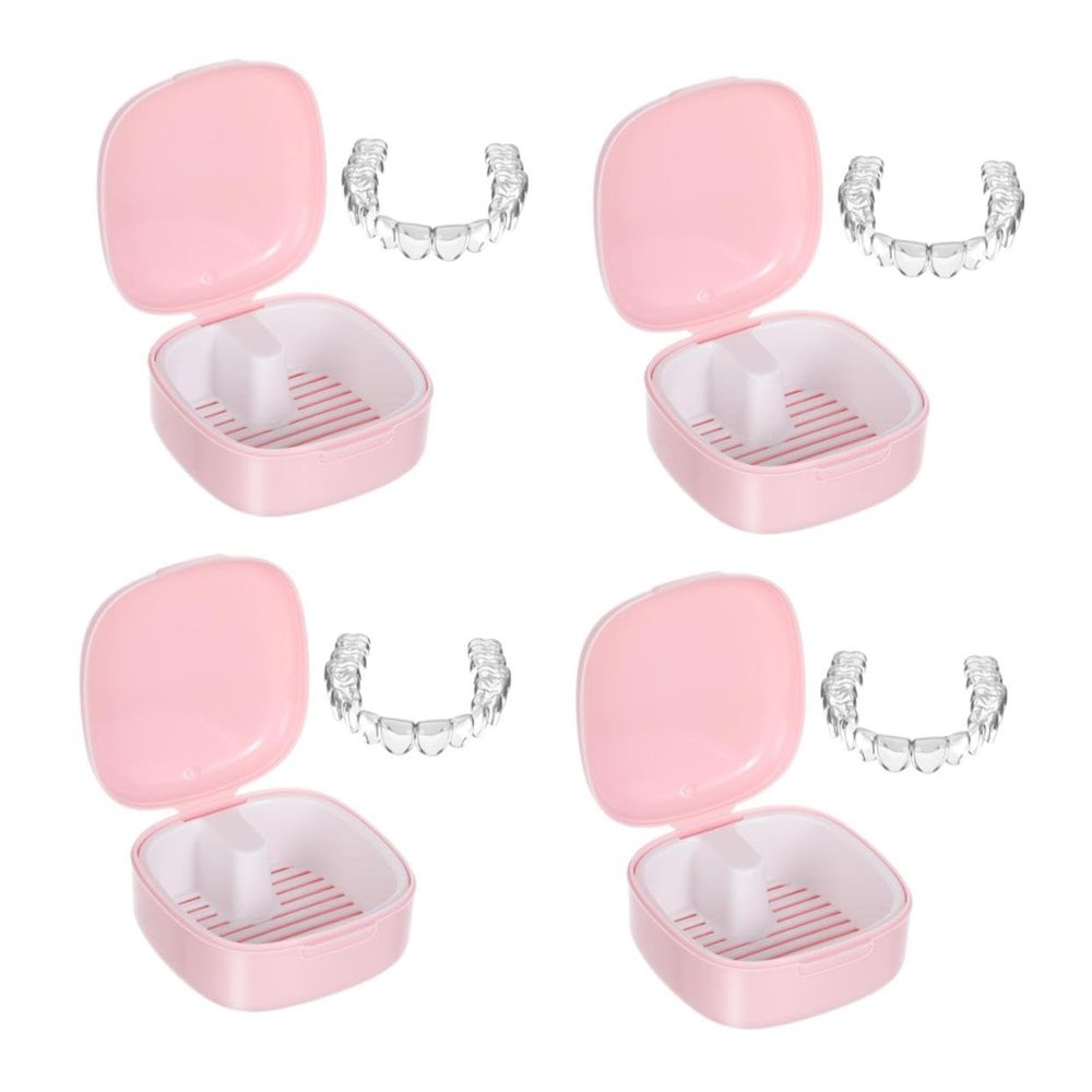 Ipetboom 4pcs Box Retainer Case Retainer Bathing Box Lidded Travel Storage Case for Braces