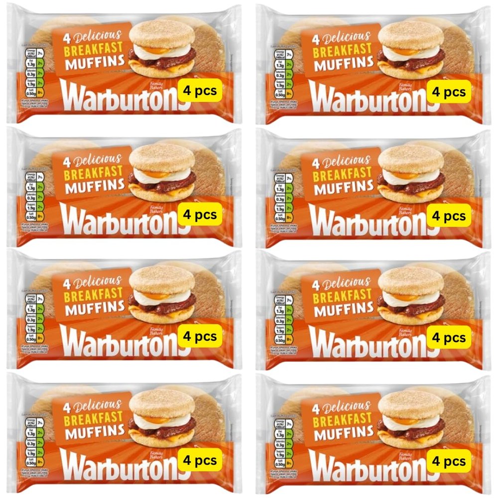 English Breakfast Muffins, Pack of 4 (8 Packs of 4 Muffins)
