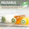 8 Pack Reusable Silicone Replacement Tops, Leakproof Milk Bottle Tops, Perfect Fit for UK Standard Glass Milk Bottles with Lids, Dishwasher Safe Glass Milk Bottle Caps for Daily Use view 4