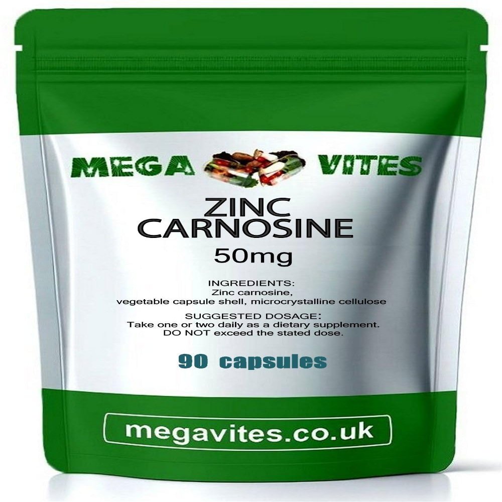 ZINC CARNOSINE Capsules 50mg x 90 - MEGAVITES