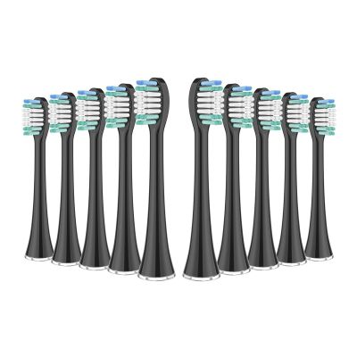Tooth Brush Heads Compatible for Aquasonic Black Series Pro Vibe Series Duo Pro Series Electric Toothbrush Heads Replacement Refill Bristle(10pcs Black)