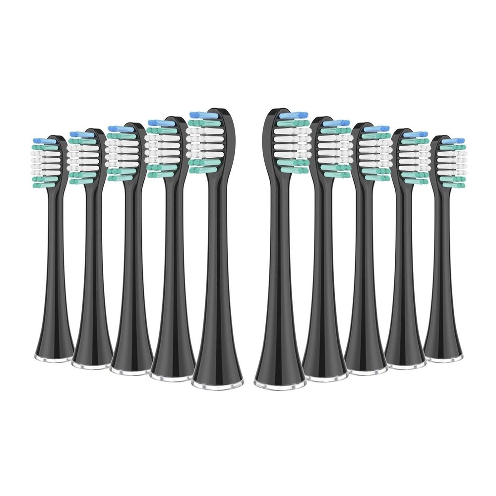 Tooth Brush Heads Compatible for Aquasonic Black Series Pro Vibe Series Duo Pro Series Electric Toothbrush Heads Replacement Refill Bristle(10pcs Black)