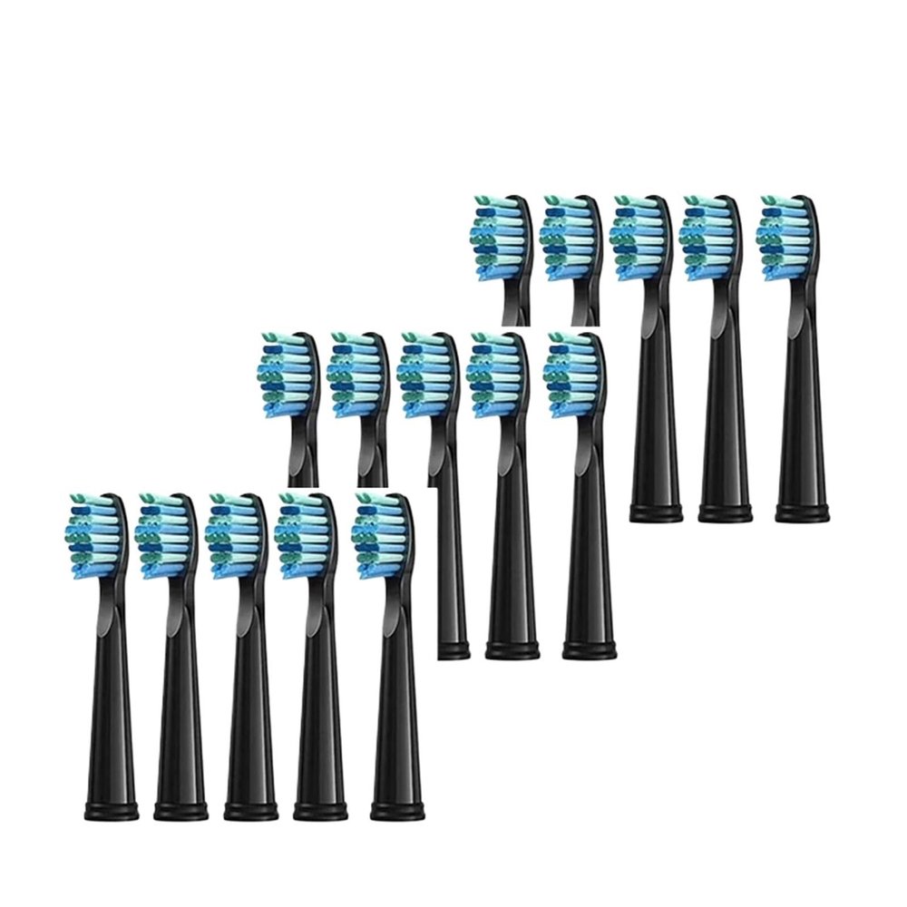 3-30 Electric Toothbrush Replacement Heads Compatible with Fairywill Electric with FW-507/508/551/515/917/959/2011/D1/D3/D7/D8(Black 15)