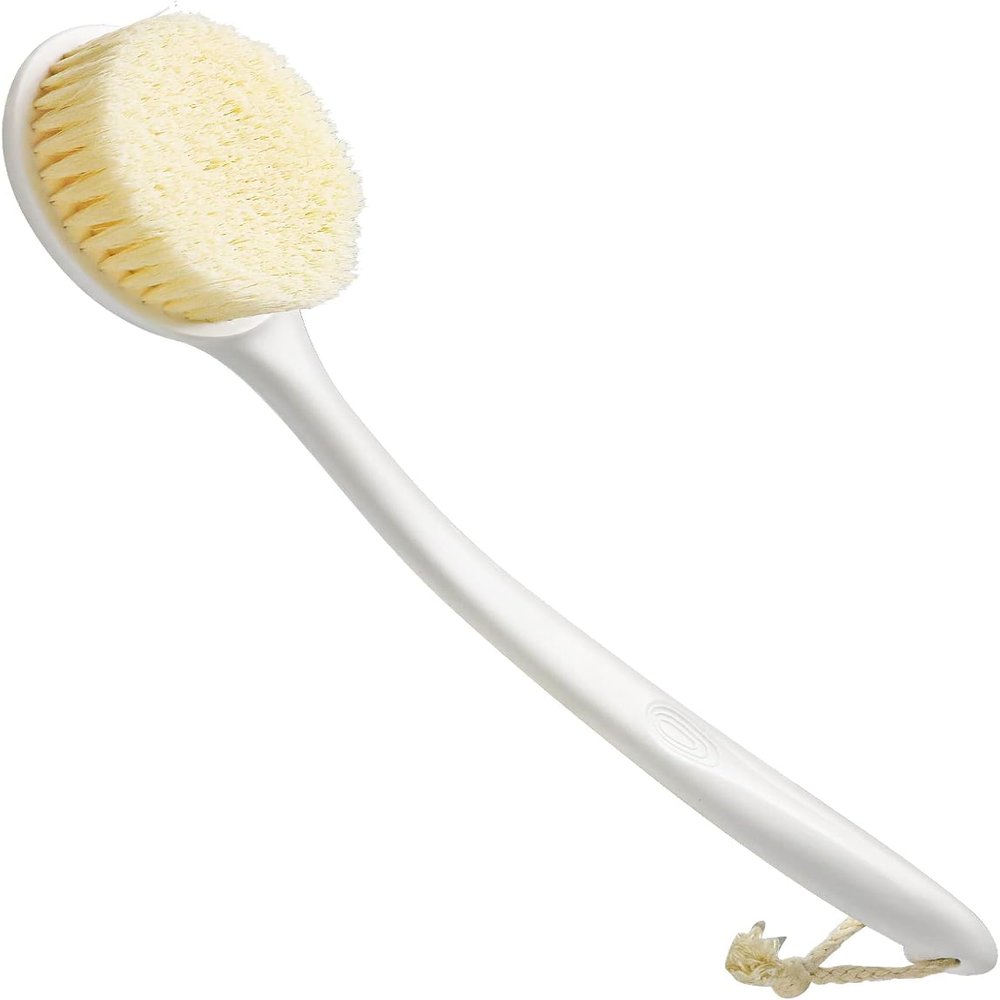Back Shower Brush with Long Handle (38cm/15) Dual-Sided Exfoliating Body Scrubber for Wet & Dry Brushing Soft Nylon Bristles, Non-Slip PP Handle, Hygienic & Mildew-Resistant Men & Women