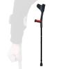 1 Count Folding Forearm Crutch for Adults, Aluminum Walking Stick with Arm Support, Cane with Reflector, for Tall 150-196Cm, Load 100Kg/220Lbs (Black) Present view 1