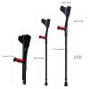 1 Count Folding Forearm Crutch for Adults, Aluminum Walking Stick with Arm Support, Cane with Reflector, for Tall 150-196Cm, Load 100Kg/220Lbs (Black) Present view 2
