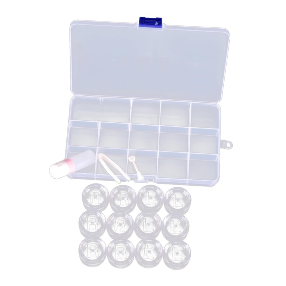 DEARMAMY Travel-Friendly Cases Storage Box Left Right Marking Material Tweezer Random Color