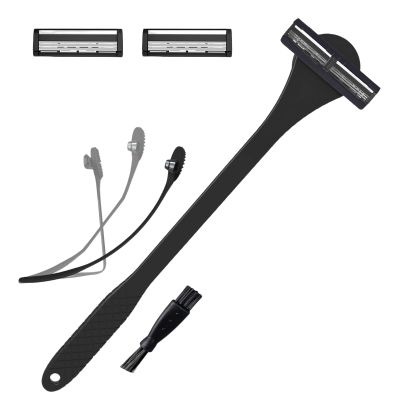2 In 1 Silicone Back Scrubber And Men's Shaver With Three Layer For Shaving And Back Hair Removal Grooming Tool