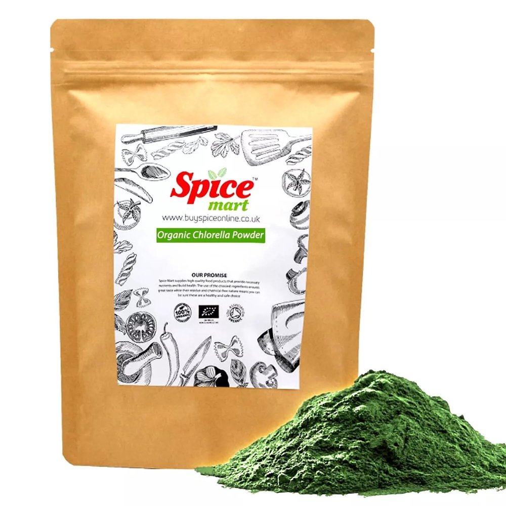 1kg | Organic Chlorella Powder Premium Quality by Spice Mart Certified by Soil Association (1000 Grams)