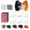 Furry Face Cover - Cosplay Face Cover With Eye Meshes,Women's Costume For Boys Girls Family Friends Parties Theater Halloween Christmas Photoshoot view 1