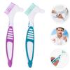 Ipetboom Denture Toothbrushes and Large Anti-Slip Handle Double Sided 4pcs, for Cleaning Dentures and Gums with Multi-Layered Bristles for Easy Use view 3