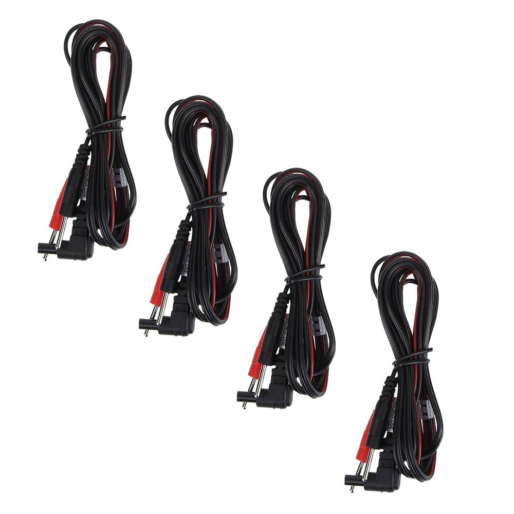 BIUDECO 4pcs Connector Lead PVC Copper Electrode Wires for Massage Strips Pads Easy to Install Reliable Use Cables for Machine Physiotherapy Treatment