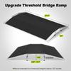 Nuvium 27.6"L1.6"H Bridge Threshold Ramps for Doorways, Fits 2.85.1" Wide Thresholds with Adjustable Support Bars, Non-Slip Aluminum Wheelchair Ramps for Home Steps, Sliding Door Ramp for Wheelchair view 2