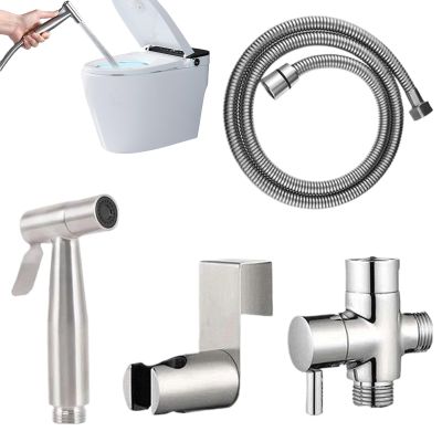 Toilet Bidet Hose - Stainless Steel Bidet Shower Head Kit with Flexible Hose - Hygienic Self-Cleaning Portable Shower Washer for Intimate Hygiene and Diaper Changing