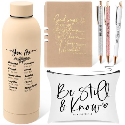 SiliFine 6 Pcs Christmas Christian Gifts for Women Faith, Inspirational Religious Gifts for Women, Spiritual Present Set for Her Sister Grandma Wife Mothers(White)