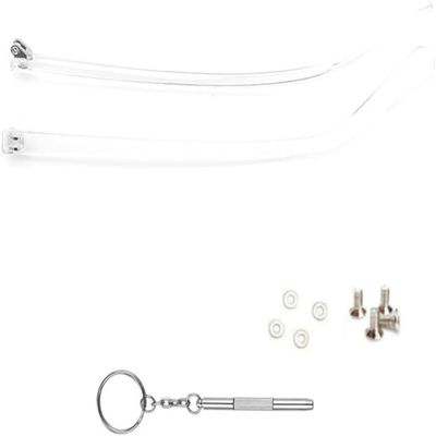 1 Pair Glasses Arm Replacement Glasses Legs Replacement Eyeglass Arms Replacement Accessories with Screws, Washers, Screwdrivers, Nose Pads (6mm)