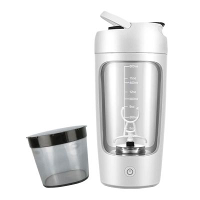 Electric Shaker Bottle 650ml Rechargeable Powerful with Powder Compartment for Smooth Protein Shakes Storage