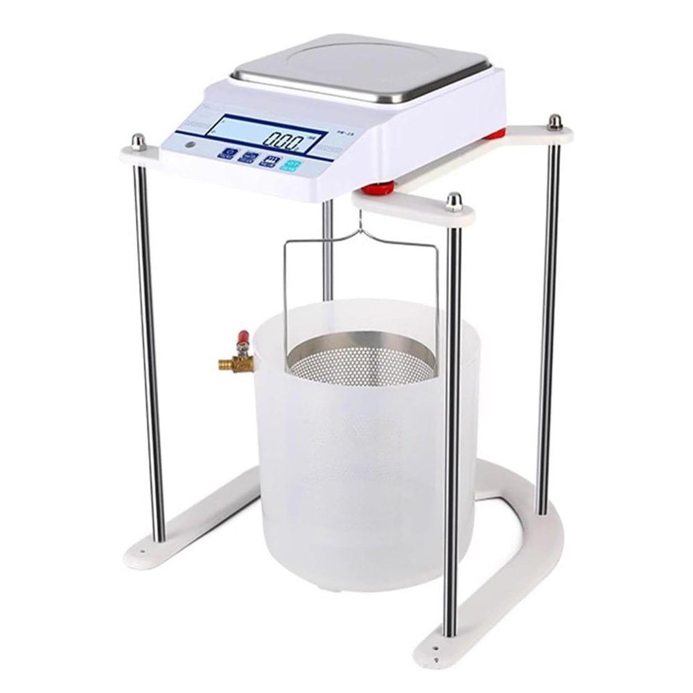XNXYSMKJ Lab Digital Hydrostatical Scale,Electronic Hydrostatic Balance,w/LCD Display,Stainless Steel Weighing Plate,Data Output,Accuracy 0.1g (10kg)