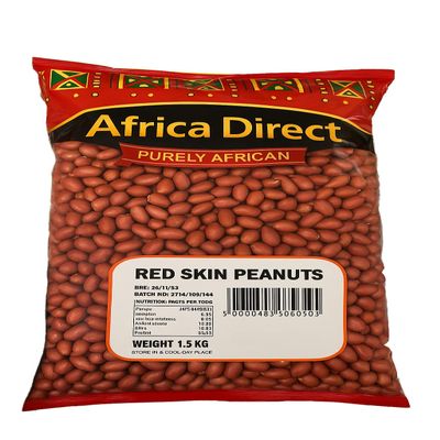 Africa Select Red Skin Peanuts 1.5kg | Whole Raw Groundnuts | High-Protein Vegan Snack
