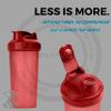 ark future Sports bottle, shaker with 750 ml capacity, includes a metal ball for easier mixing of supplements, ml and oz scale on one side, product made from PP, PE and metal (Red) view 4