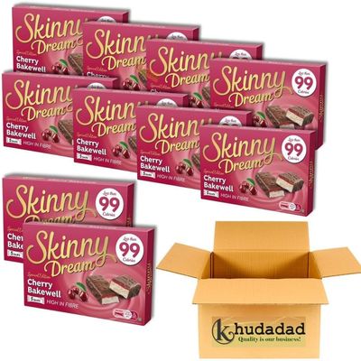 Skinny Bars Low Calorie High Fibre Snack Bars, Under 99 Calories Each, Special Edition Guilt-Free Treat (10x Skinny Dream Cherry Bakewell, Dream Cherry Bakewell)