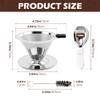 Pour Over Coffee Dripper,Upgraded Double Micro Mesh Filter With Cleaning Brush & 15g Measuring Scoop,Stainless Steel Reusable Coffee Filters Metal Cone-Filter Paperles(1-2cups) view 2