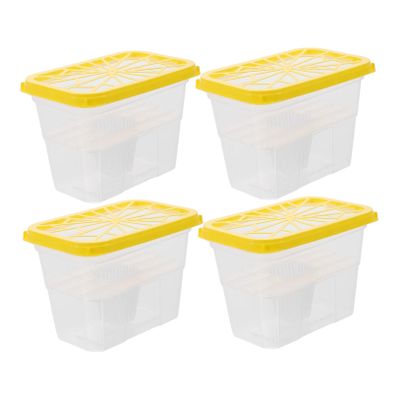 Amosfun Moisture Absorber Storage Container Moisture Absorber Holder Box Plastic Reusable 4pcs, Large Capacity Multi-function Water Absorbing Solution for Wardrobes and Cabinets for Home