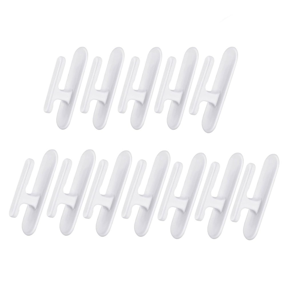 Greabuy Self-Adhesive Curtain Hooks for Wall Window Curtain String Holder Complete Set for Curtain Cord Management &
