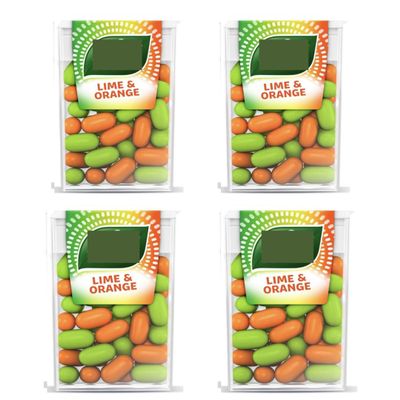 4 x Lime & Orange Mints Citrus Sweets Multipack 4 x 18g - For On The Go Refreshment, Pocket Size Dispenser Packs, Travel Essentials - Refreshing Hard Boiled Sweet Candy Bundle
