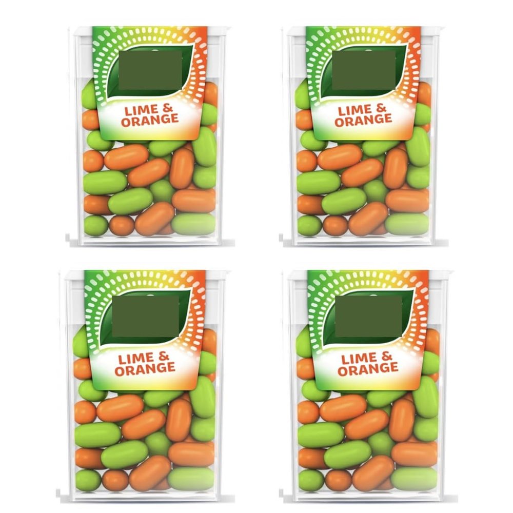 4 x Lime & Orange Mints Citrus Sweets Multipack 4 x 18g - For On The Go Refreshment, Pocket Size Dispenser Packs, Travel Essentials - Refreshing Hard Boiled Sweet Candy Bundle