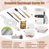 Foedo Sourdough Starter Kit, Sourdough Bread Baking Supplies with 40oz Jar, 10" & 11" Cotton Banneton Proofing Baskets Set - Artisan Bread Tools, Silicone Sling for Homemade Sourdough Baking view 2