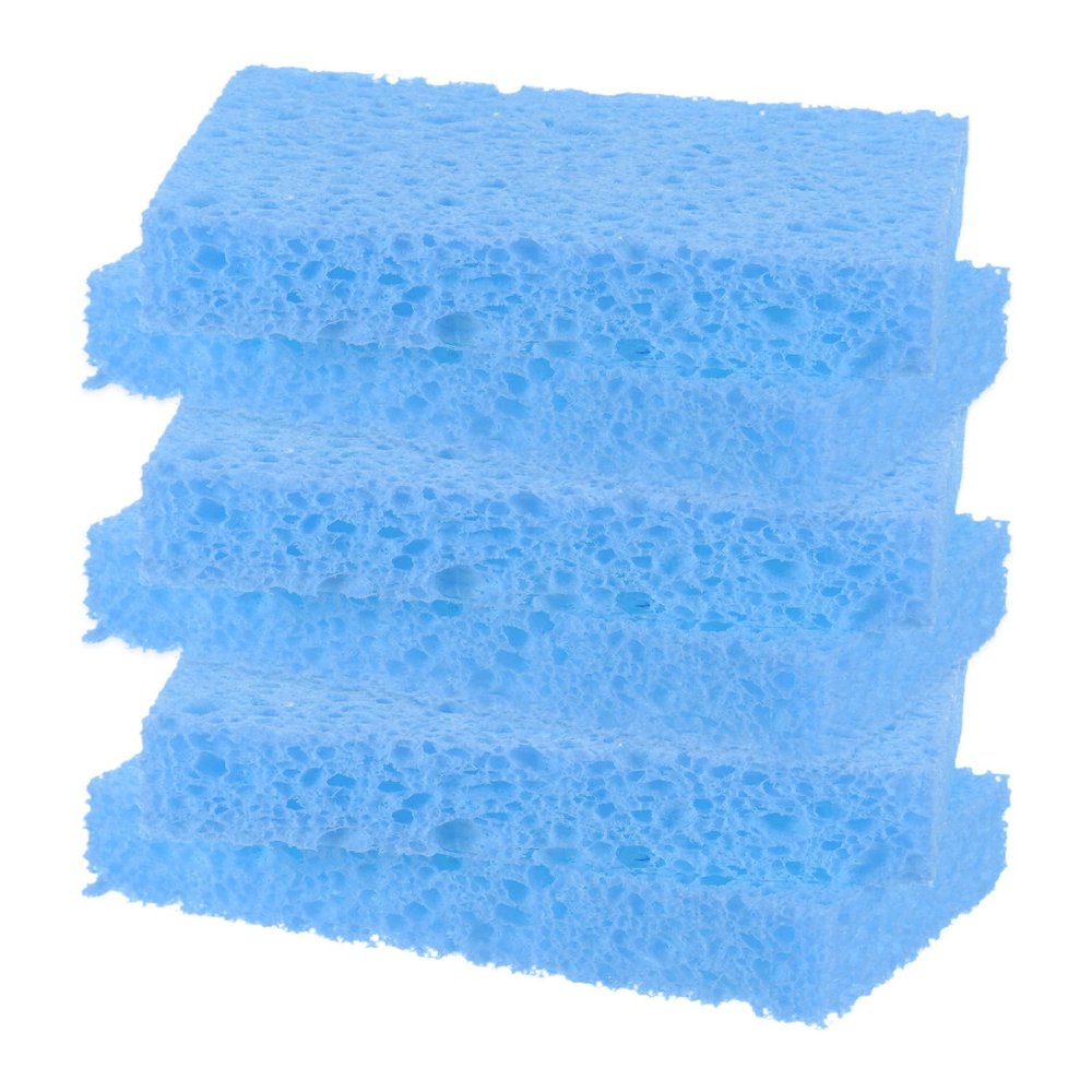 M METERXITY 6-Pack Kitchen Sponges, Condense Eco Cellulose Non-Scratch Scrub Heavy Sponge for Kitchen/Household/Bathroom, Clean Tough Messes Dish Scrubber [Blue]