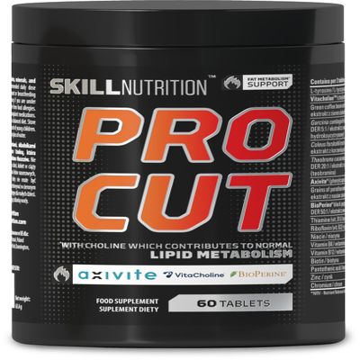 Skill Nutrition Pro Cut - 60 Tablets | Advanced Formula Supporting Fat Metabolism | 200 mg Caffeine + Green Tea Extract + L-Carnitine + CLA + BioPerine | Supports Metabolism & Energy