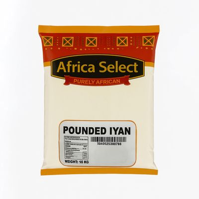 Africa Select Pounded Iyan 3kg | Premium Yam Flour for Smooth Pounded Yam, Fufu Mix & Swallow | Traditional West African Food