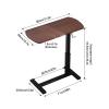HARELA Overbed Bedside Table with Wheels Adjustable Height, Mobile Standing Workstation Laptop Cart Overbed Desk Laptop Desk for Hospital and Home Use(Dark Brown) view 2