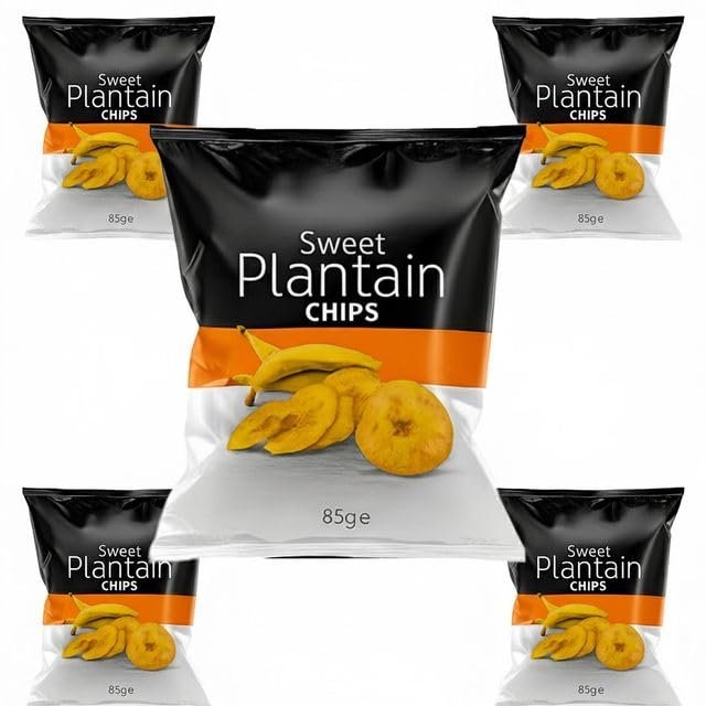 Africa Select 5x Sweet Plantain Chips 85g | Naturally Sweet, Gluten-Free Snack for Kids and Adults | Case of 5