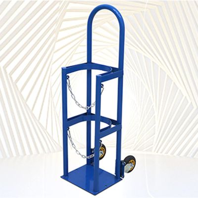 LZMZMQ Oxygen Cylinder Rack Single-bottle Mobile Oxygen Tank CartSteel Nitrogen Cylinder Trolley Truck With Wheels, Portable Gas Bottle Holder For Hospitals/Laboratories/Schools