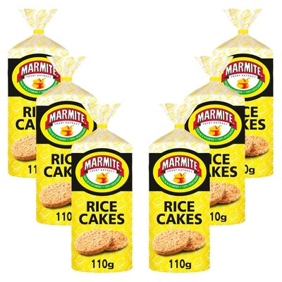 Rice Cake Bundle with Marmite Yeast Extract Rice Cakes 110g - 6 Pack | Rice Cakes with Marmite Yeast Extract, No Artificial Preservatives, Colours or Flavours.