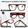 EYEGLSMST Oversized Reading Glasses for Women and Men, Large Square Blue Light Blocking Reader, Fashion Anti Eye Strain Eyewear(Multicolor,3.0) view 3