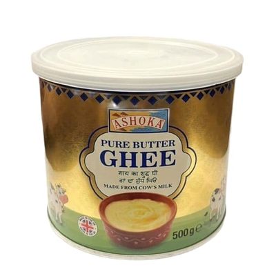 Ashoka Pure Butter Ghee 500g (Pack of 1) | Premium Clarified Butter | Rich in Flavor & Aroma | Ideal for Cooking, Frying, & Baking | 100% Natural & Gluten-Free | High Smoke Point