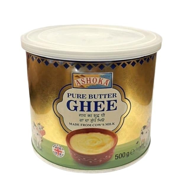 Ashoka Pure Butter Ghee 500g (Pack of 1) | Premium Clarified Butter | Rich in Flavor & Aroma | Ideal for Cooking, Frying, & Baking | 100% Natural & Gluten-Free | High Smoke Point