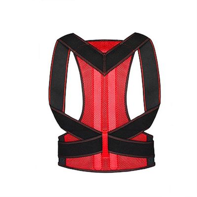 HTTGDGDH Plus Size XS-5XL Corrector Back Brace Shoulder Neck Clavicle Support Adjustable Full Back Support Waist Trainer Unisex Hunchback Correction BeltRed-4XL