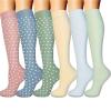 Compression Socks 3 Pairs Compression Socks Sports Elastic Leg Stockings Compress Gradient Calf Socks Cycling Basketball Running Stockings Multi(Color6,S-M) view 3